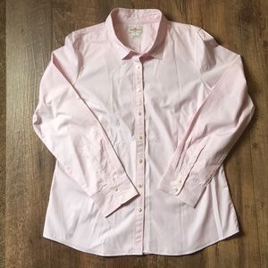 Women’s pink pinstripe blouse J. Crew